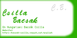 csilla bacsak business card