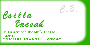 csilla bacsak business card